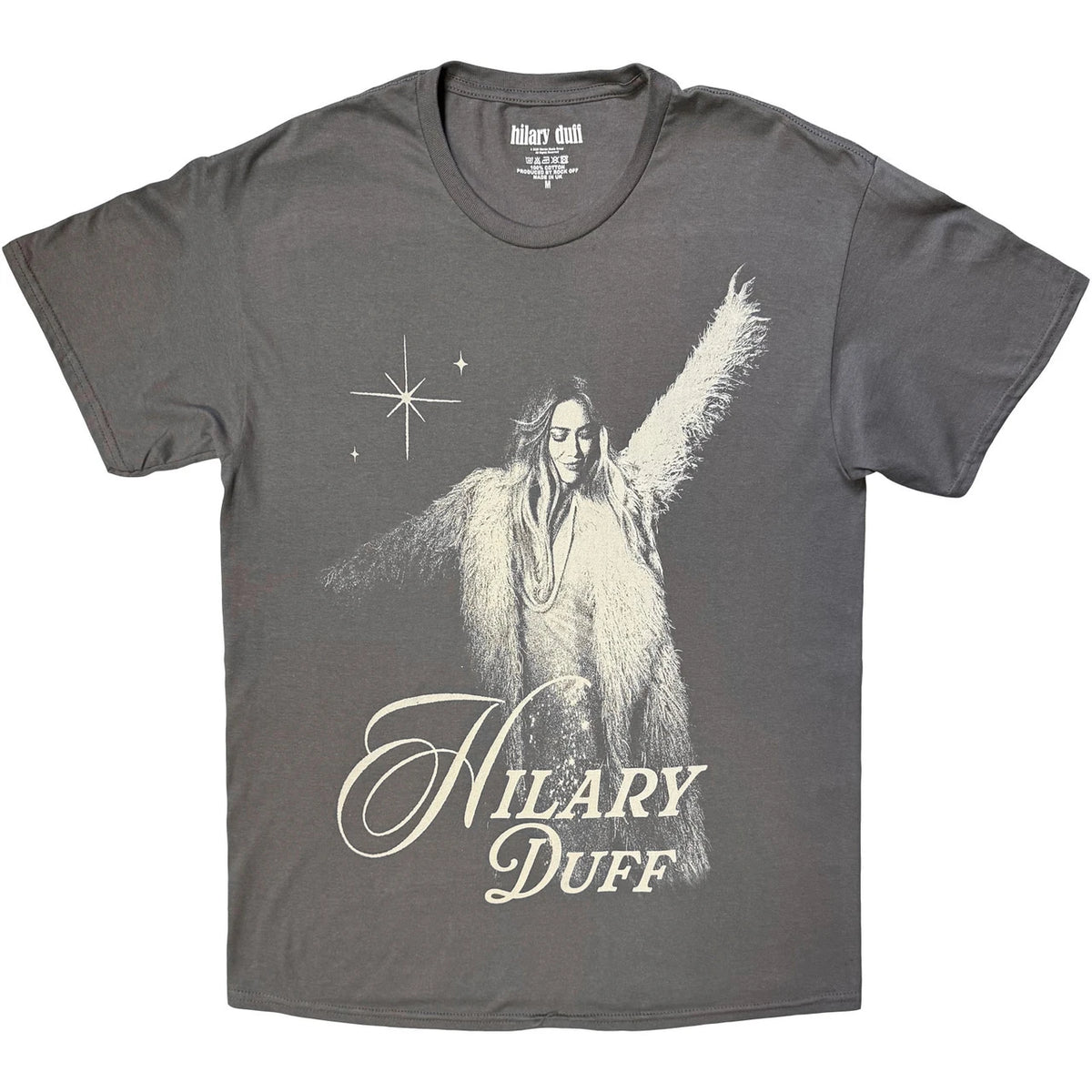 HILARY DUFF Attractive T-Shirt, Fur Coat