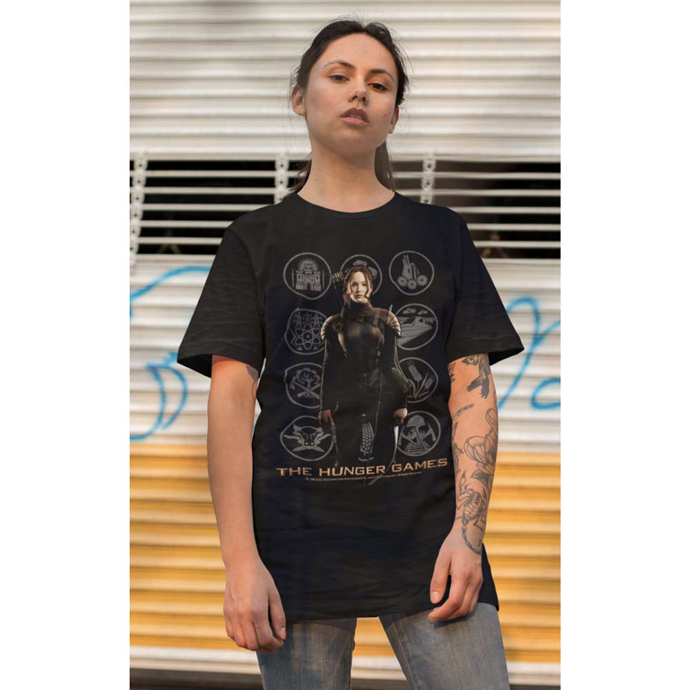 HUNGER GAMES Eye-Catching T-Shirt, Katniss With Districts