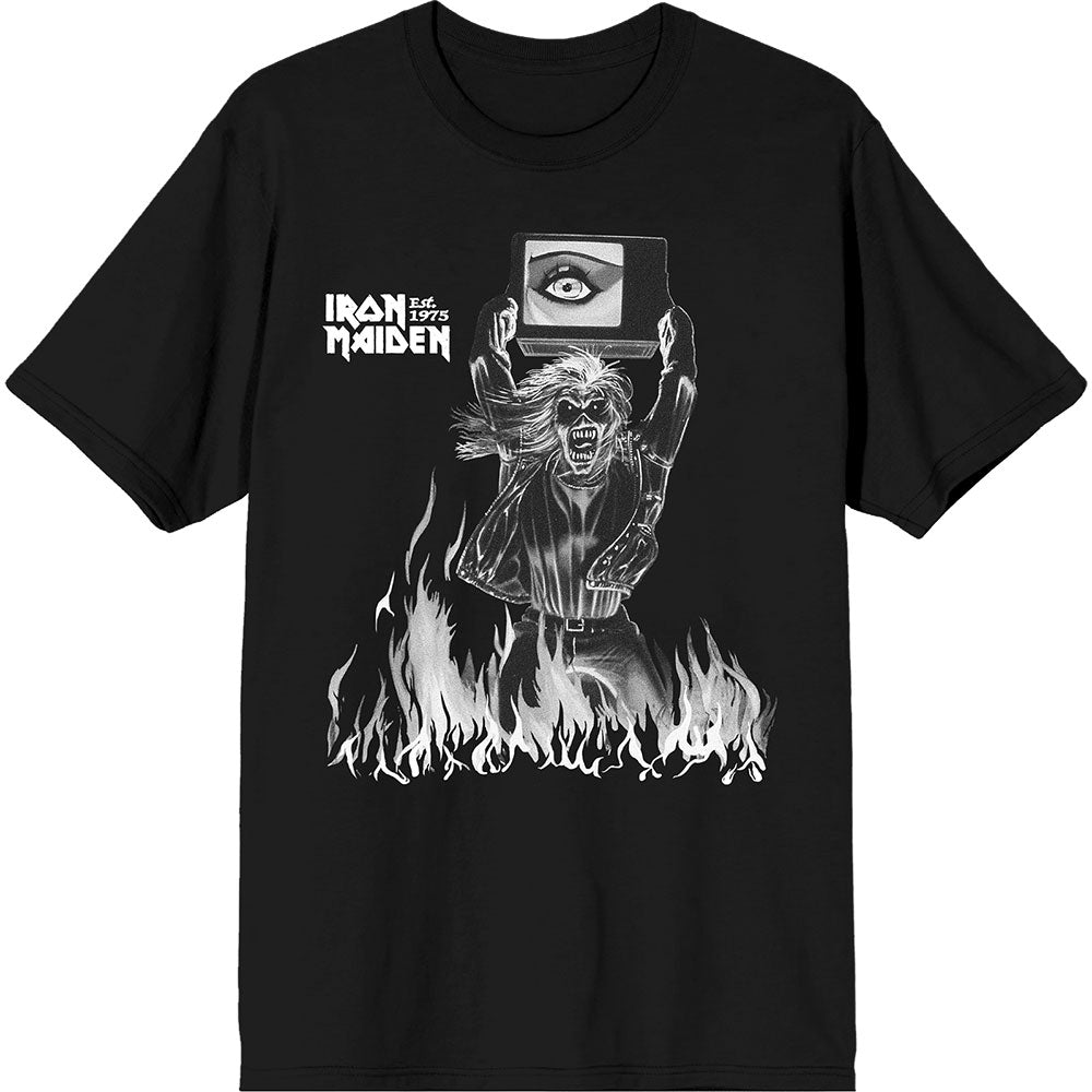 IRON MAIDEN Attractive T-Shirt, Est. 1975 Holy Smoke Flames