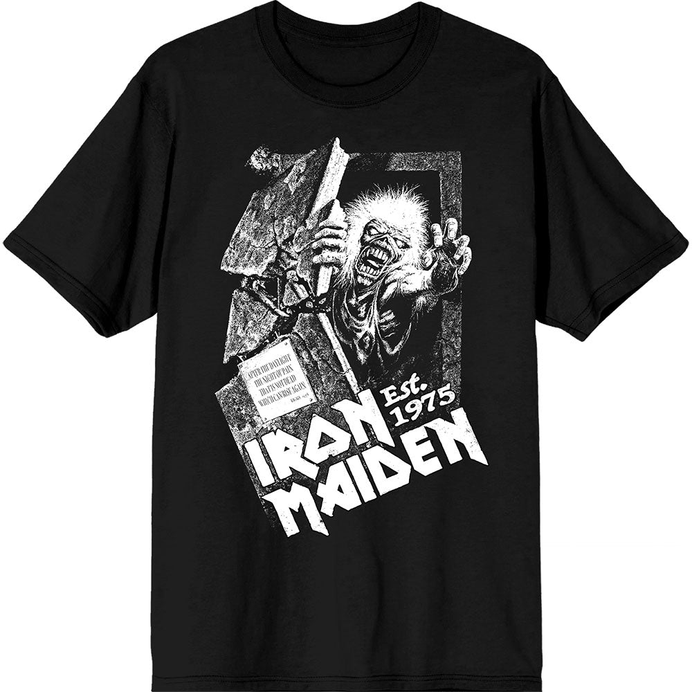 IRON MAIDEN Attractive T-Shirt, Est. 1975 No Prayer Grave
