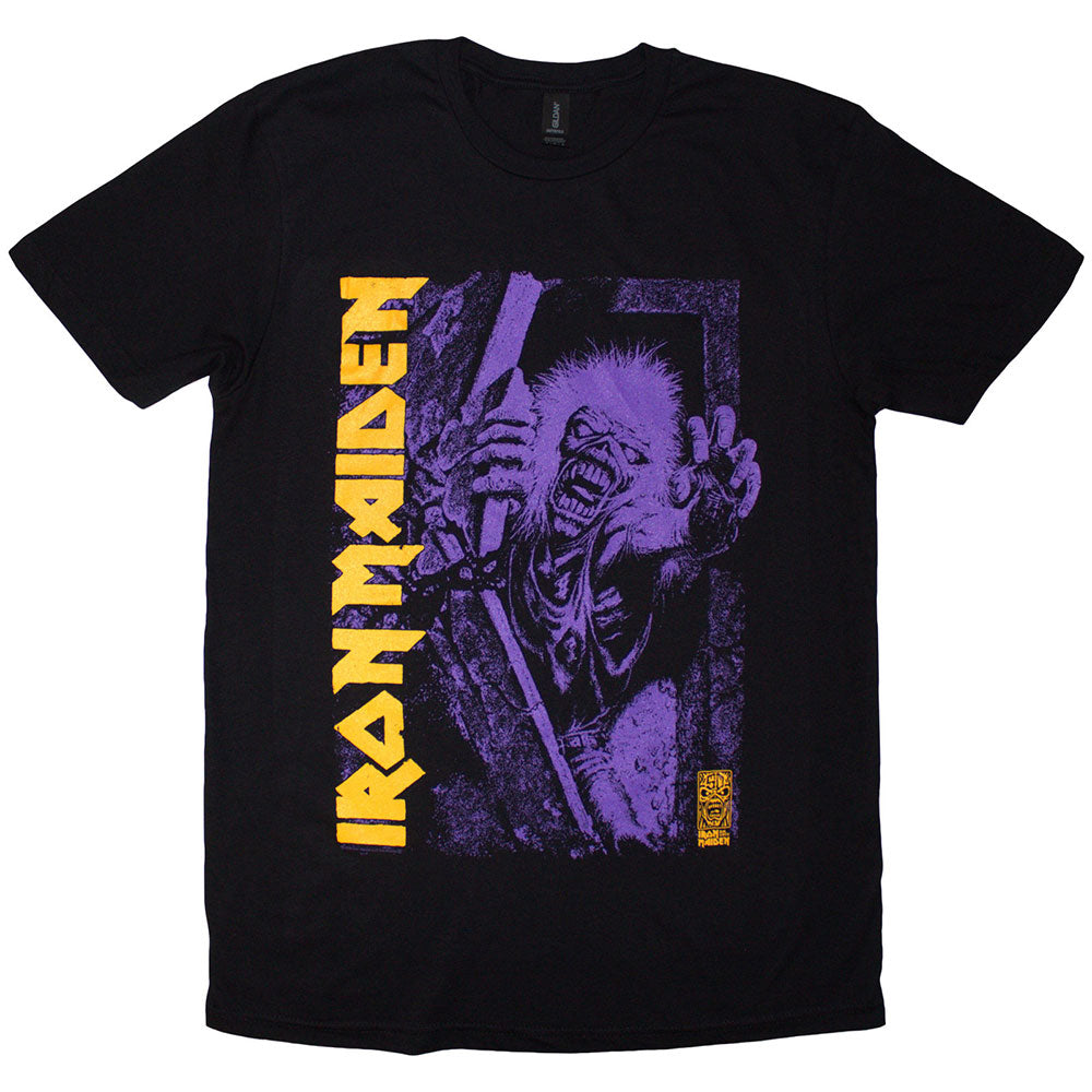IRON MAIDEN Attractive T-Shirt, Est. 1975 No Prayer Grave Purple