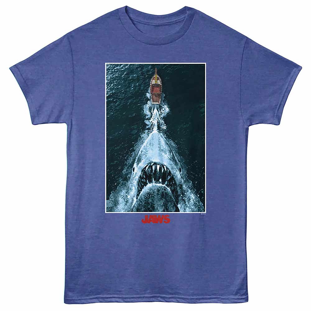 Jaws Shark Chasing Boat Poster T-Shirt