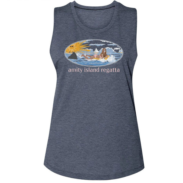 JAWS Tank Top for Ladies, Girl On Float