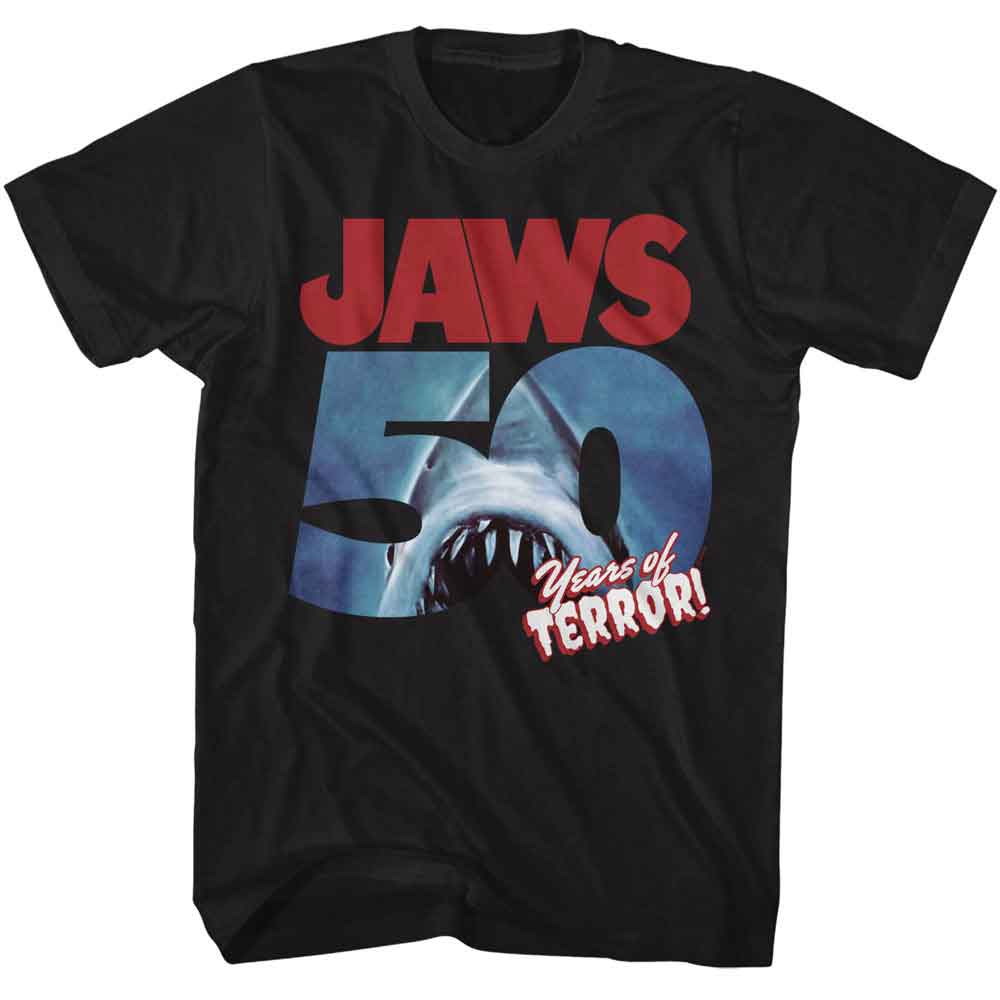 JAWS Eye-Catching T-Shirt, 50 YEARS OF TERROR