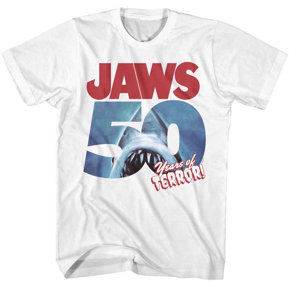 JAWS Eye-Catching T-Shirt, 50 YEARS OF TERROR