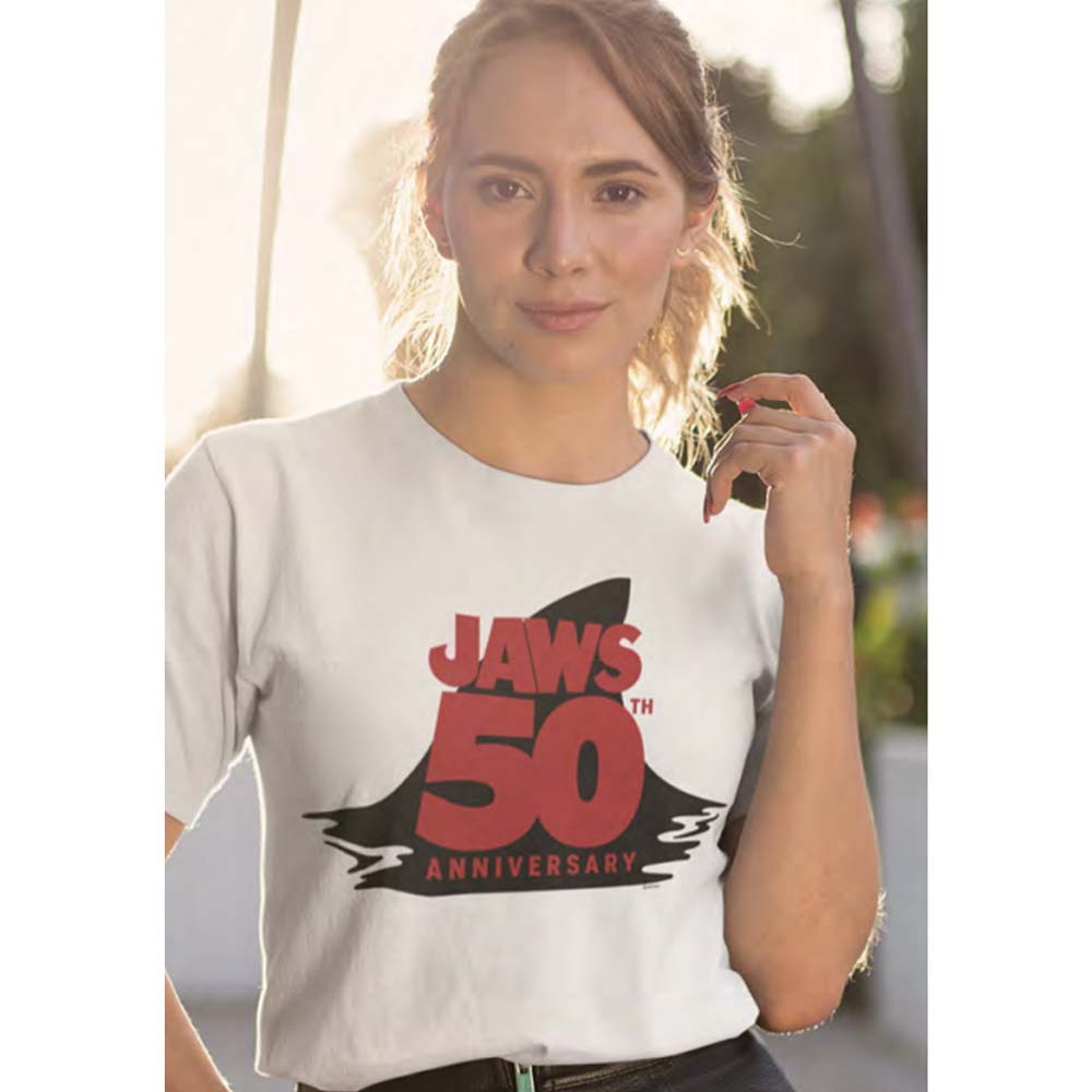 JAWS Eye-Catching T-Shirt, 50TH ANNIVERSARY FIN