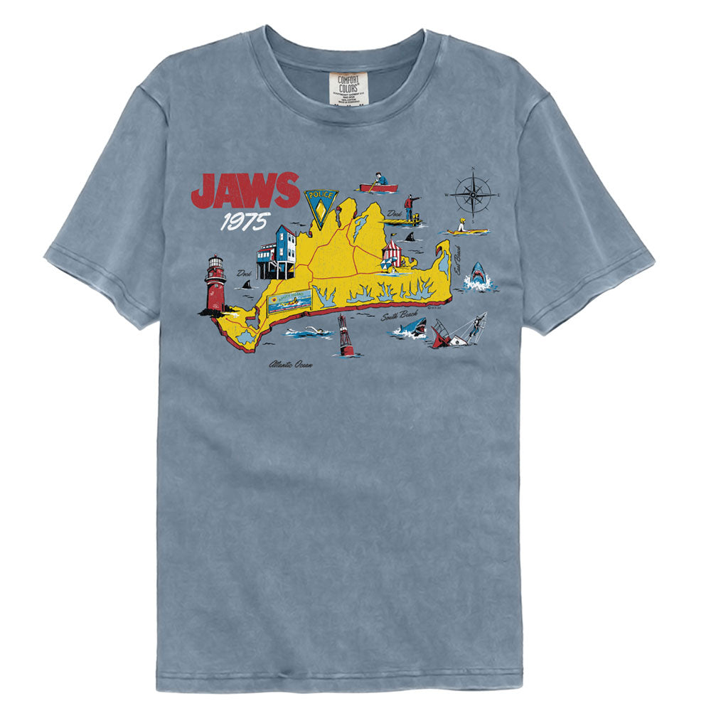 JAWS Garment Dye T-Shirt, 75 ISLAND MAP