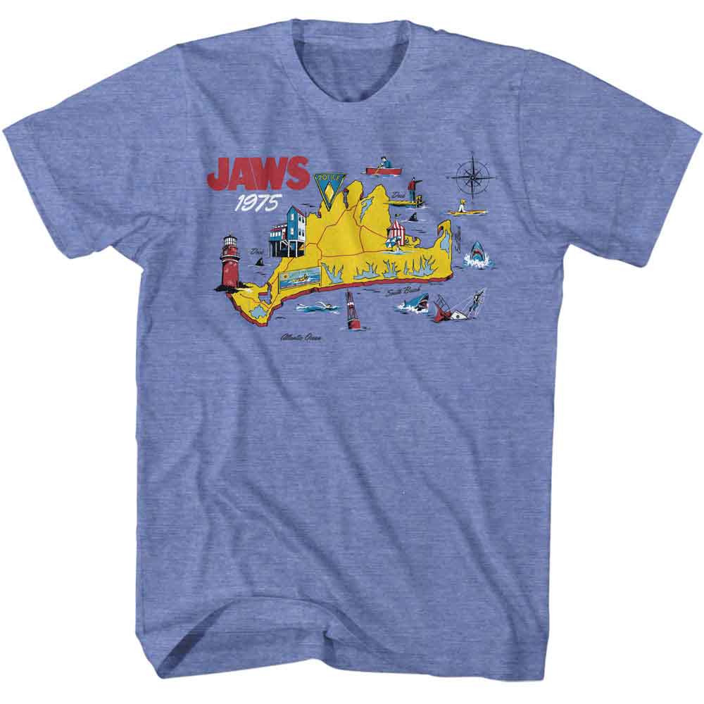 JAWS Eye-Catching T-Shirt, ISLAND MAP