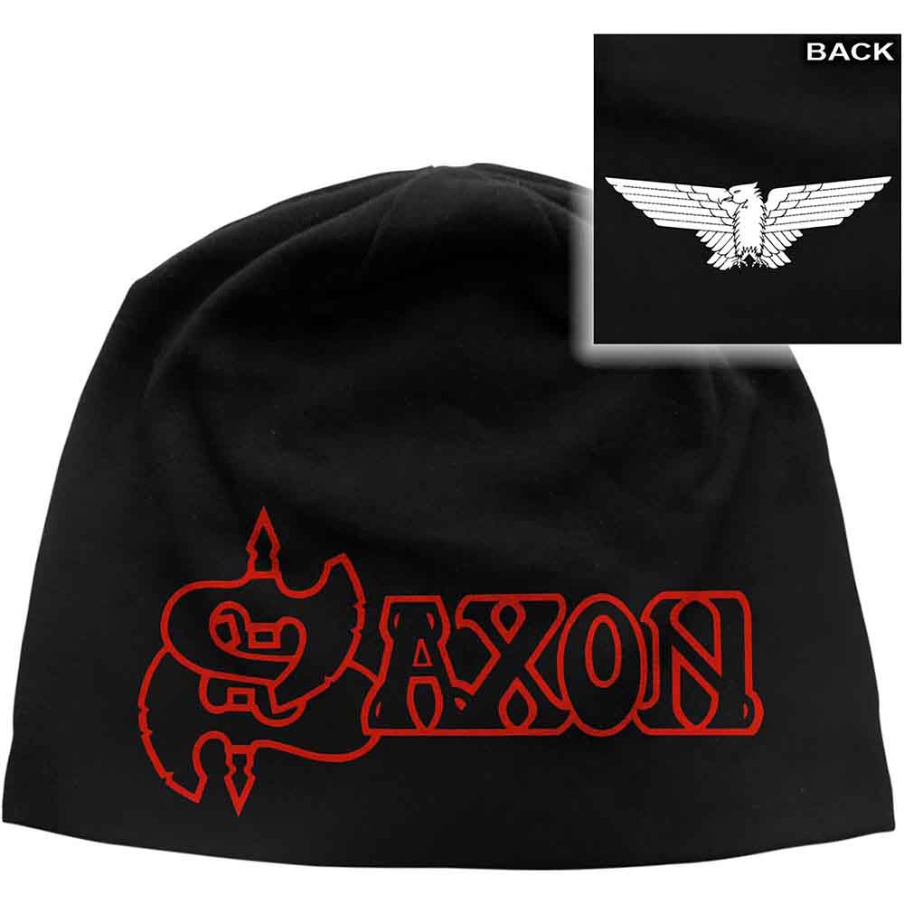 SAXON Attractive Beanie Hat, Logo &amp; Eagle