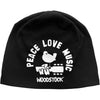 WOODSTOCK Attractive Beanie Hat, Peace, Love, Music