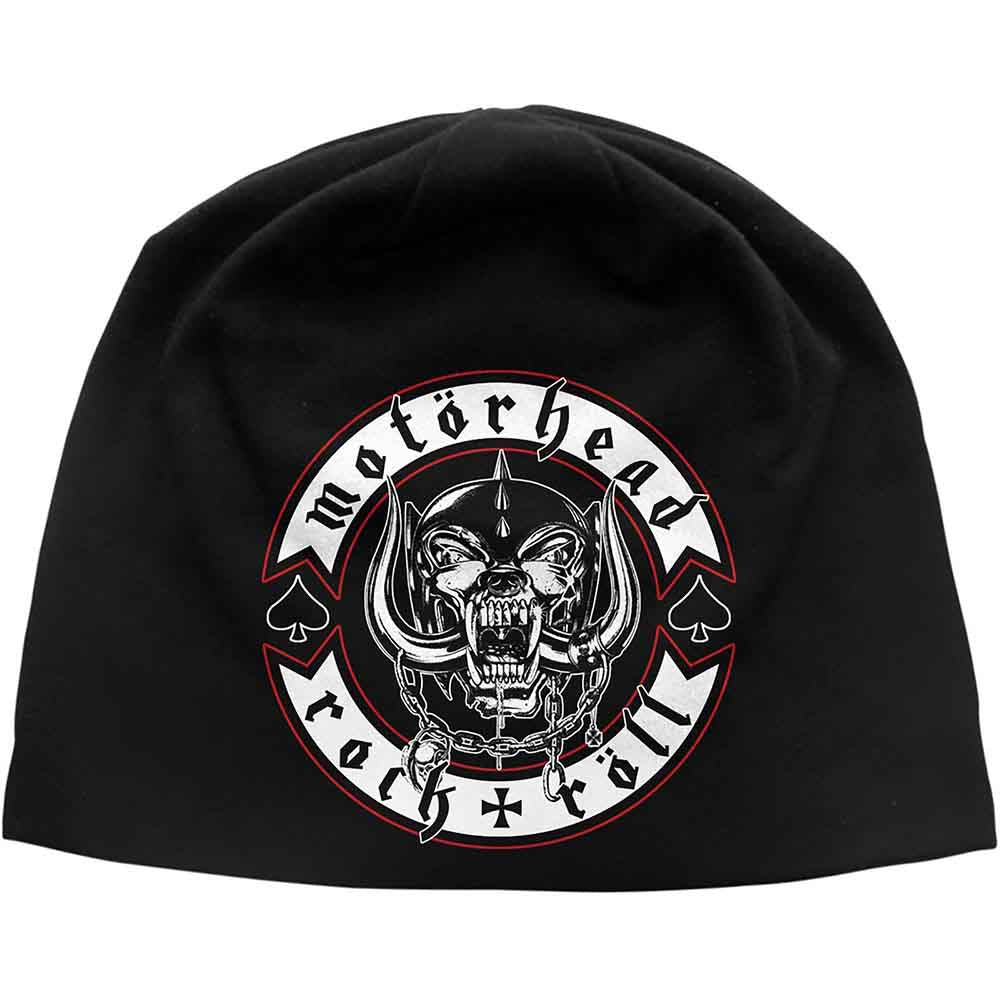 MOTORHEAD Attractive Beanie Hat, Biker Badge