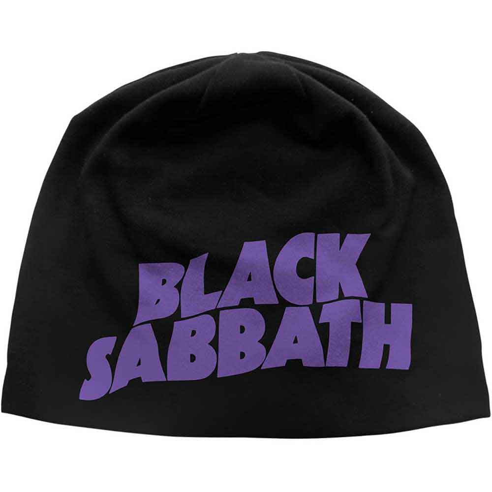 BLACK SABBATH Attractive Beanie Hat, Purple Logo Jd Print