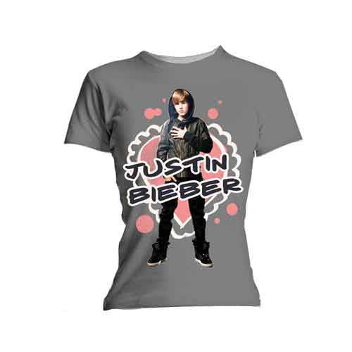 JUSTIN BIEBER Attractive T-Shirt, Cut Out Hearts