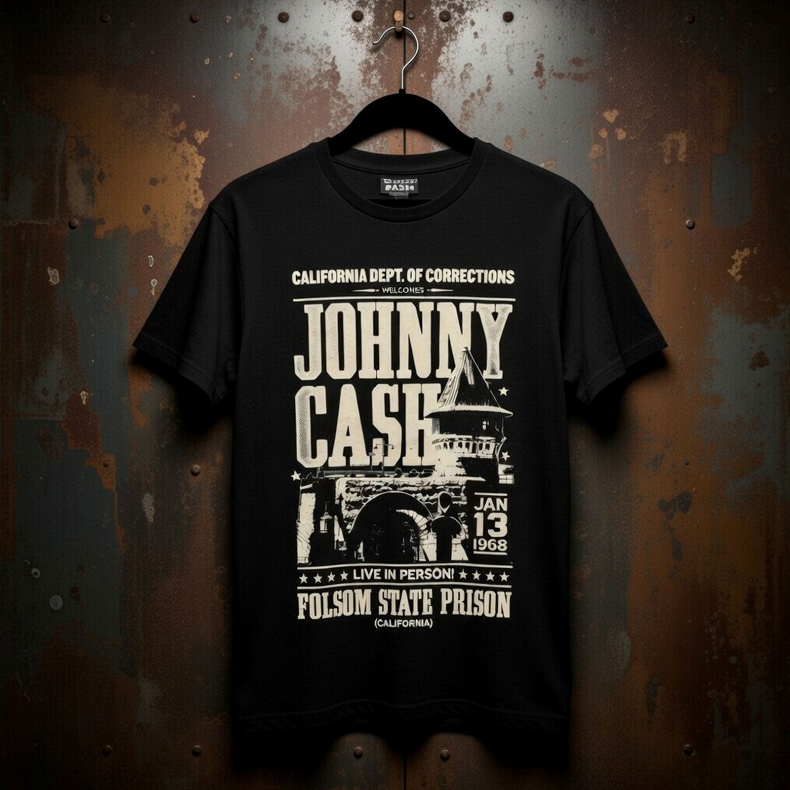 JOHNNY CASH Carbon T-Shirt, Prison Poster