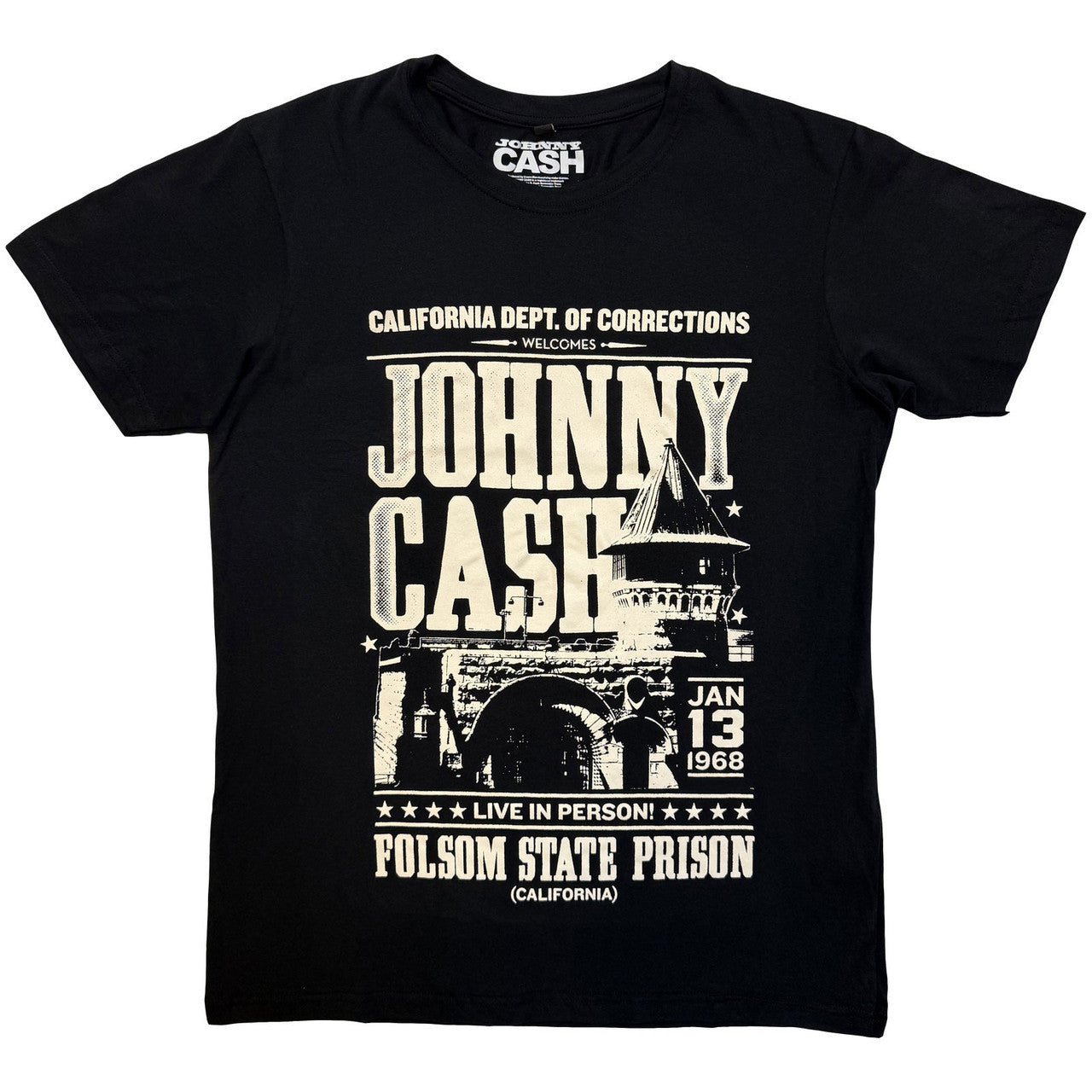 JOHNNY CASH Carbon T-Shirt, Prison Poster – Authentic Band Merch