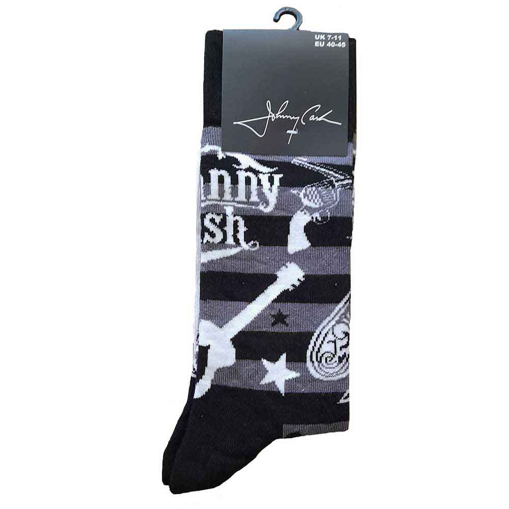 JOHNNY CASH Unisex Ankle Socks, Guitars &