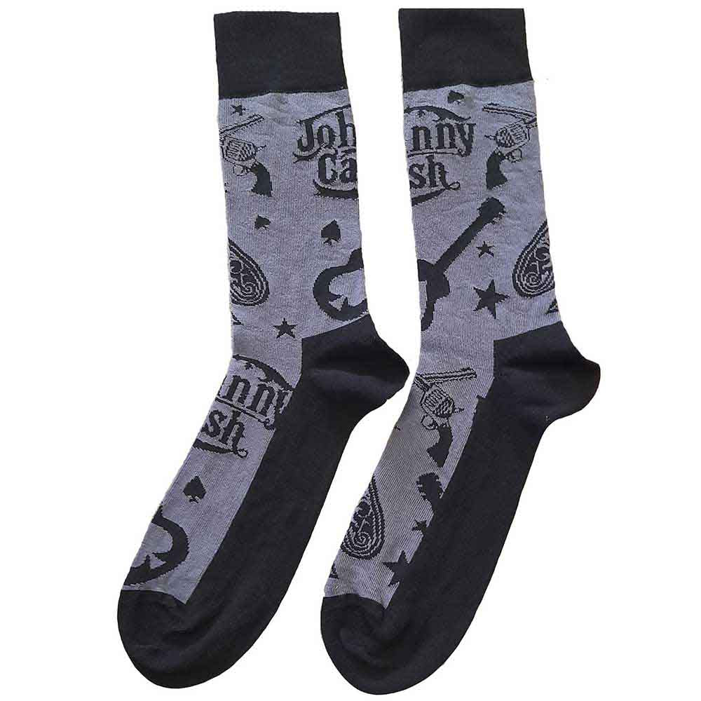 JOHNNY CASH Unisex Ankle Socks, Guitars &