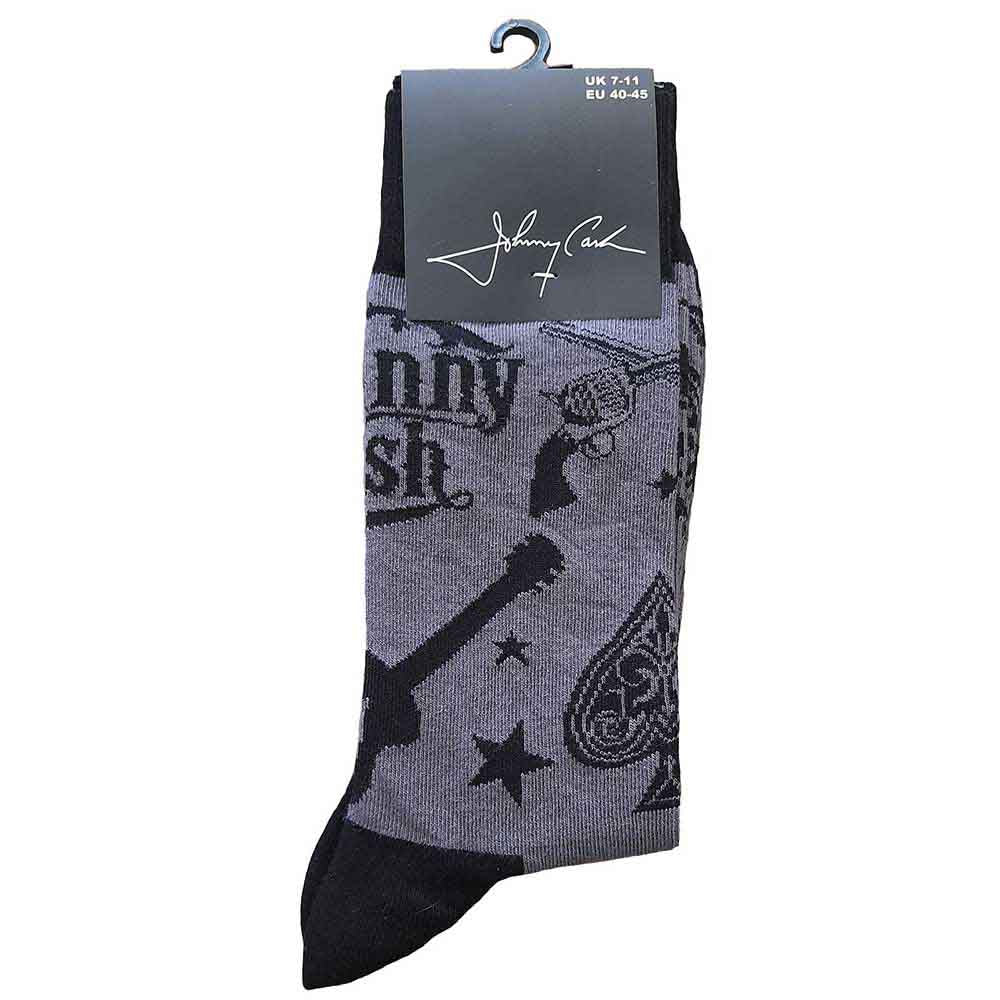 JOHNNY CASH Unisex Ankle Socks, Guitars &