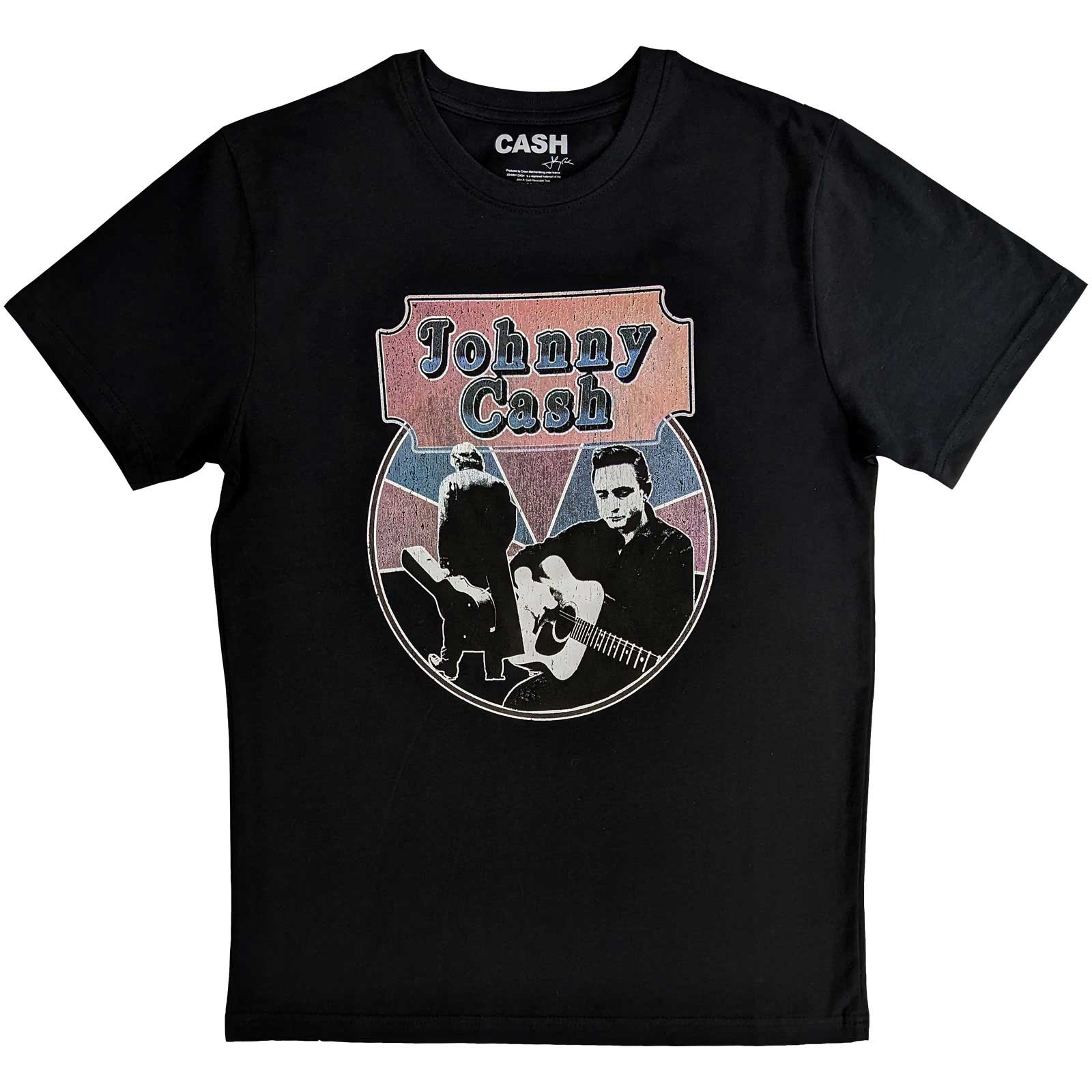 JOHNNY CASH Attractive T-Shirt, Walking Guitar &amp; Front On