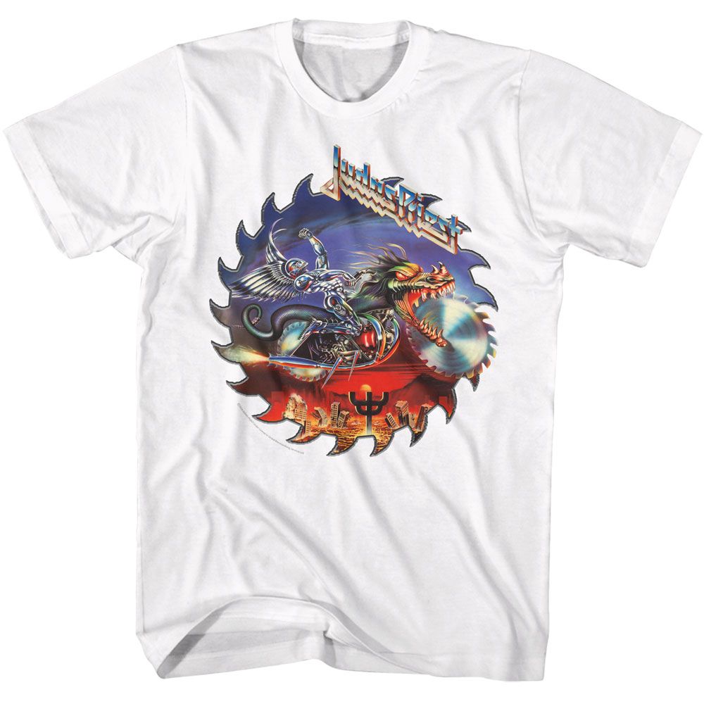 JUDAS PRIEST Eye-Catching T-Shirt, Saw Motorcycle