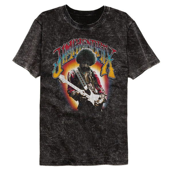 JIMI HENDRIX Mineral Wash T-Shirt, with Guitar
