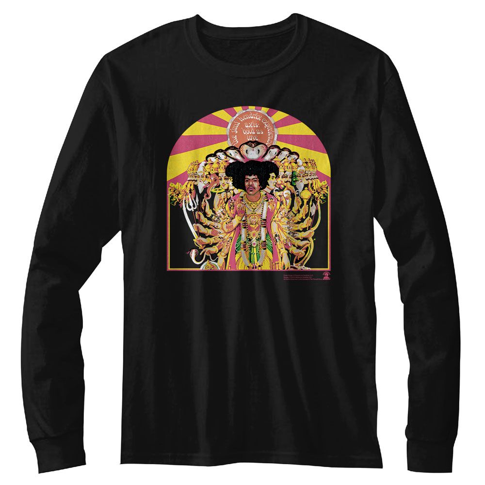 JIMI HENDRIX Eye-Catching Long Sleeve T-Shirt, Axis Cover