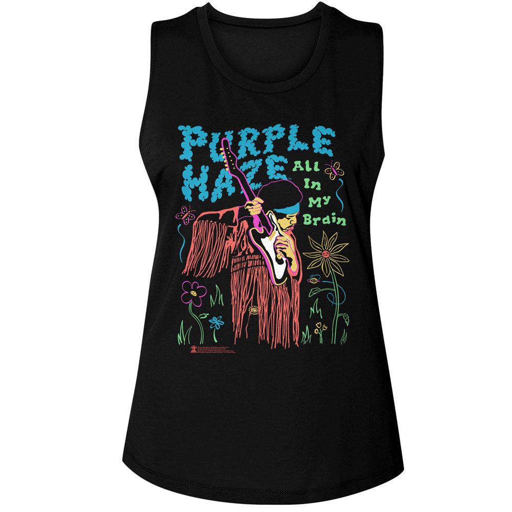 JIMI HENDRIX Eye-Catching Tank Top, ALL IN MY BRAIN