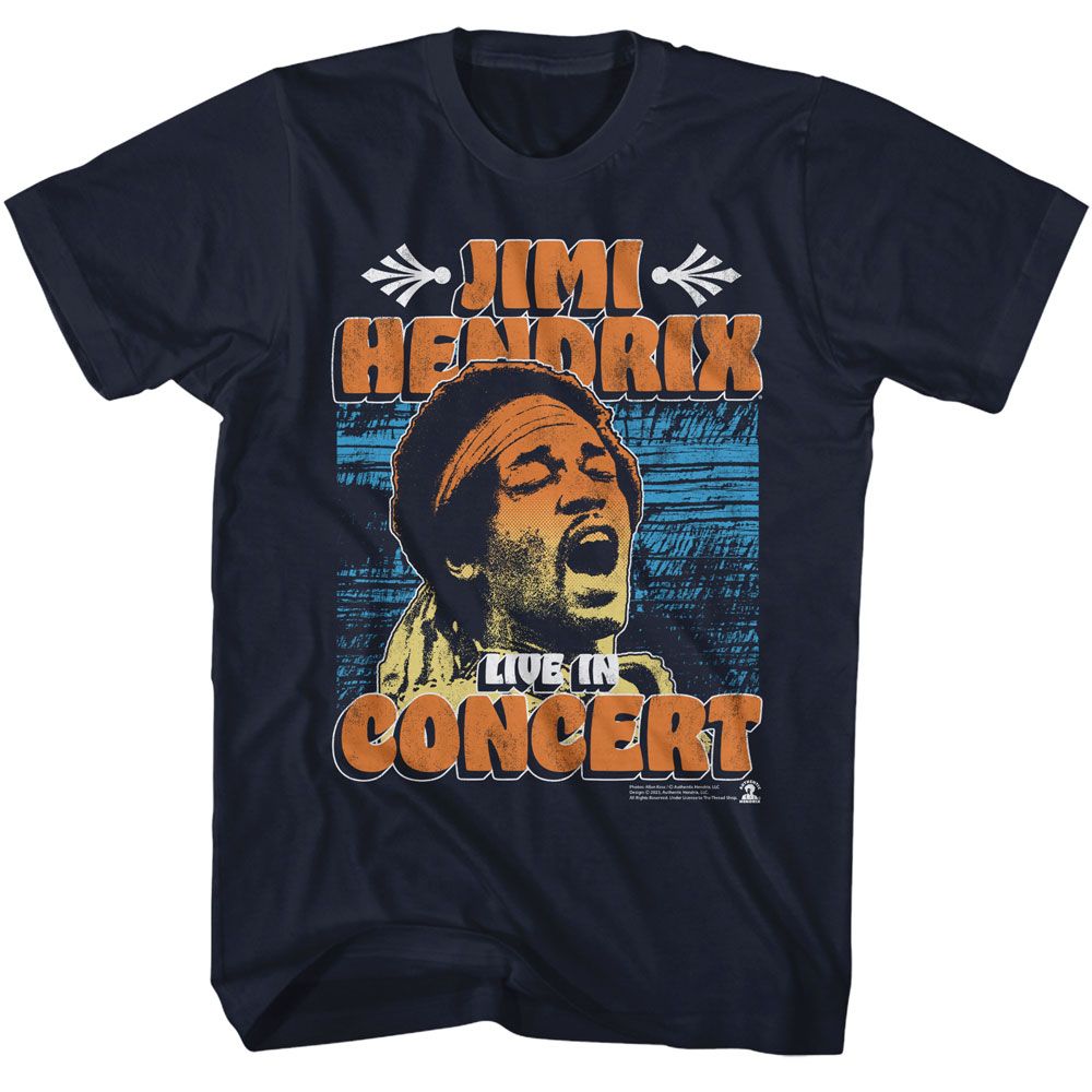 JIMI HENDRIX Eye-Catching T-Shirt, In Concert Poster