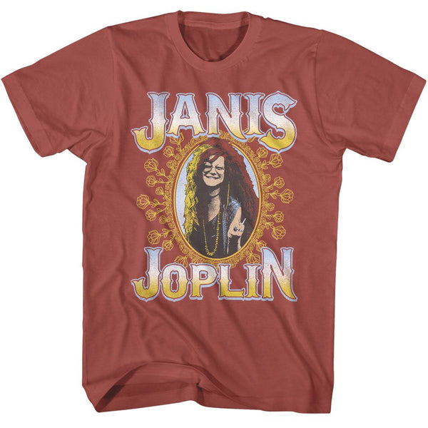 JANIS JOPLIN Eye-Catching T-Shirt, Floral Flame