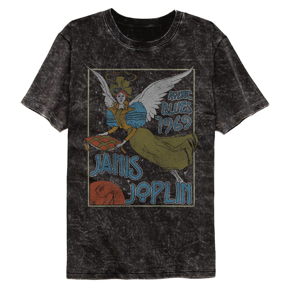 JANIS JOPLIN Mineral Wash T-Shirt, Angel