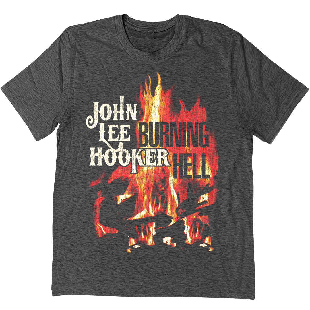 John Lee Hooker Burning Hell T-Shirt In Charcoal Grey