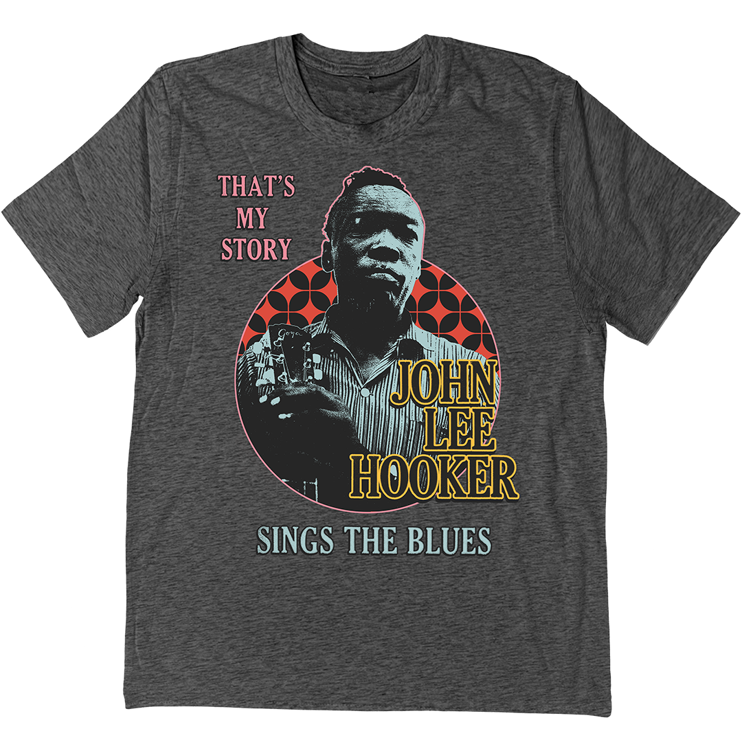 John Lee Hooker Plays The Blues T-Shirt In Charcoal Grey