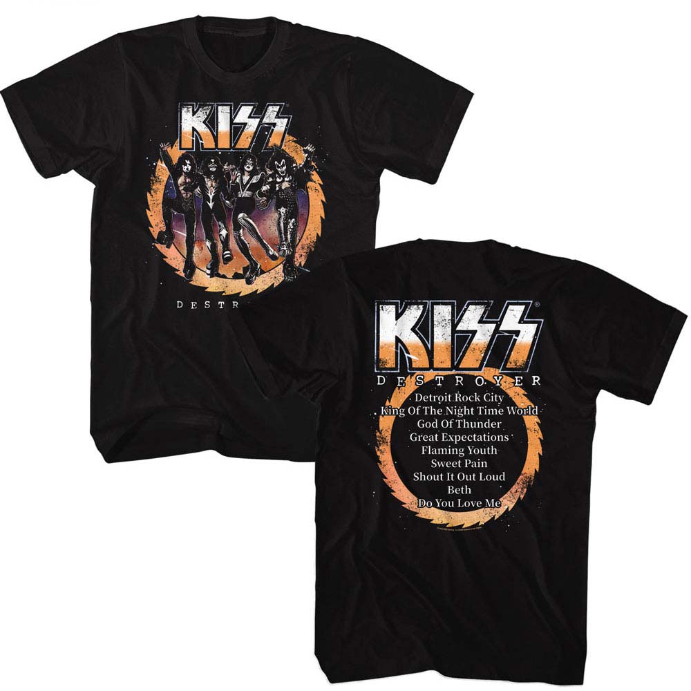 KISS Eye-Catching T-Shirt, Destroyer Track Listing