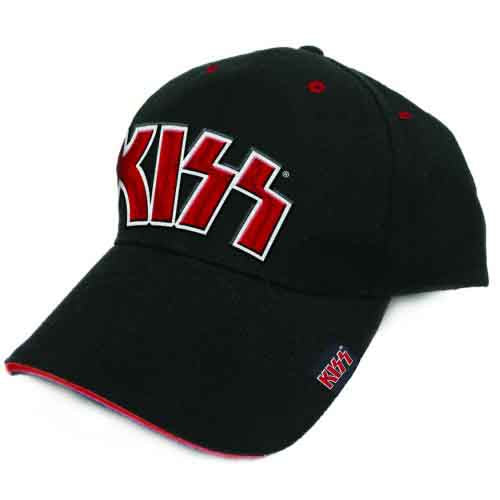 KISS Baseball Cap, Red On White Logo