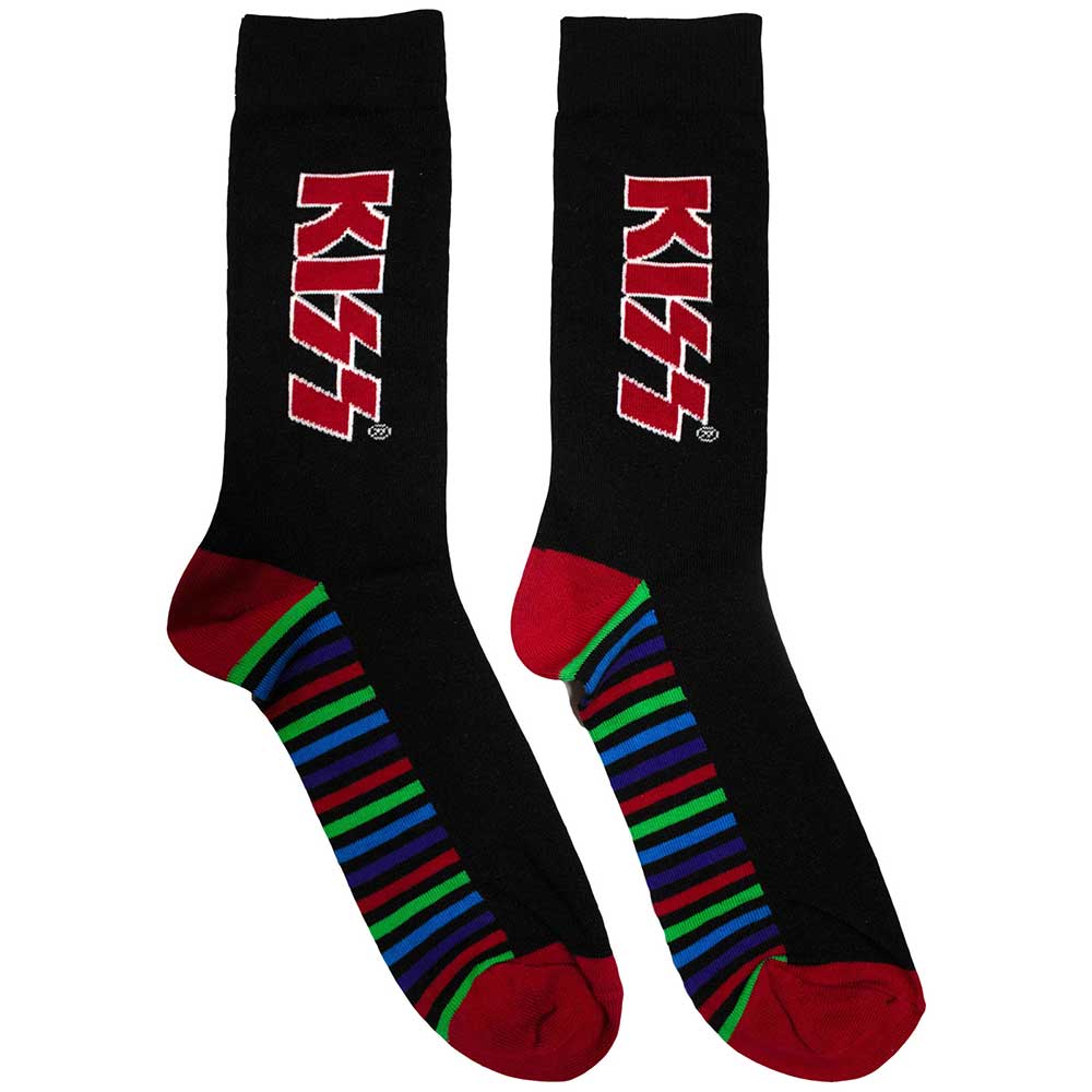 KISS Unisex Ankle Socks, Red Logo &amp; Stripes