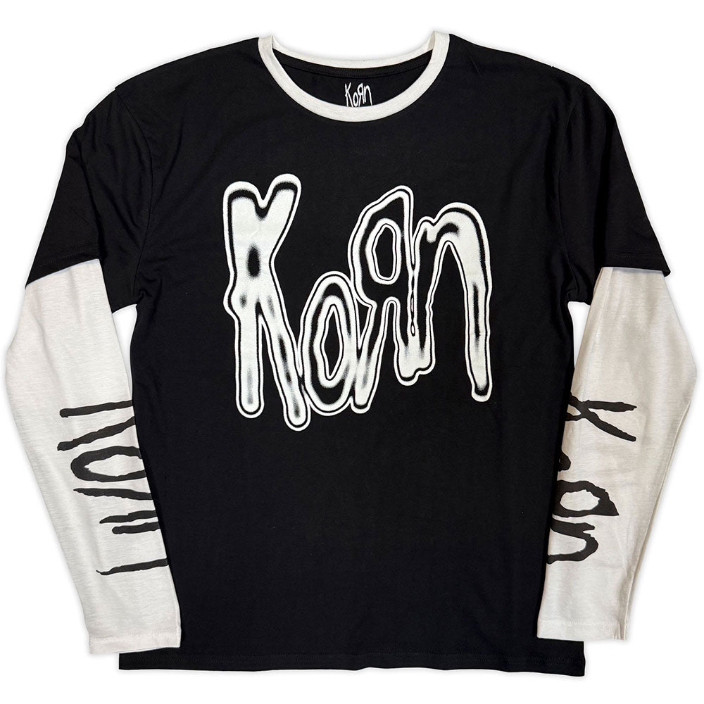 KORN Long Sleeve T-Shirt, Metallic Logo