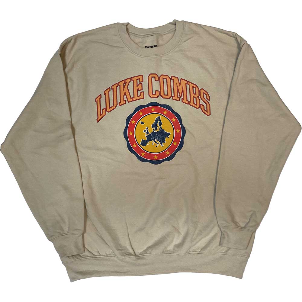 LUKE COMBS Attractive Sweatshirt, Tour ‘23 Europe Map