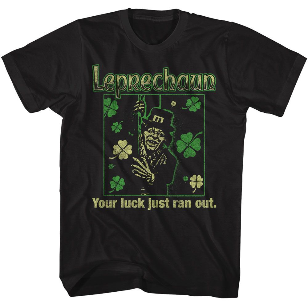 LEPRECHAUN Eye-Catching T-Shirt, LUCK JUST RAN OUT