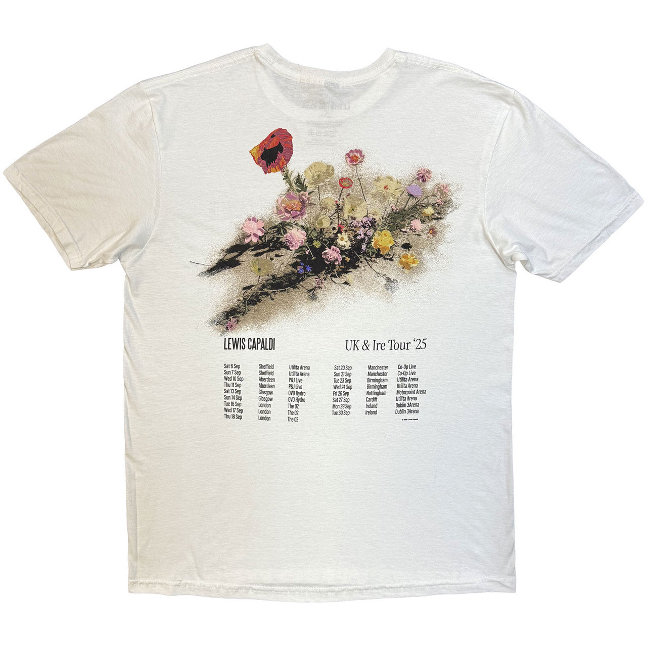 LEWIS CAPALDI Attractive T-Shirt, Flowers UK Tour &