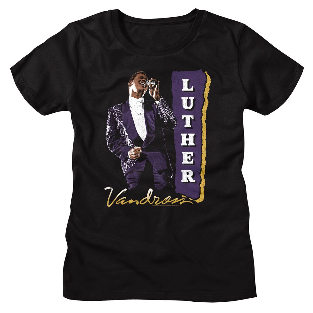 LUTHER VANDROSS T-Shirt for Ladies, Purple Suit