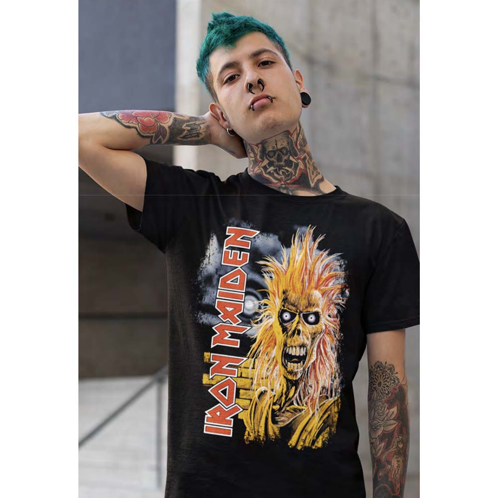 IRON MAIDEN Eye-Catching T-Shirt, Surprised Eddie