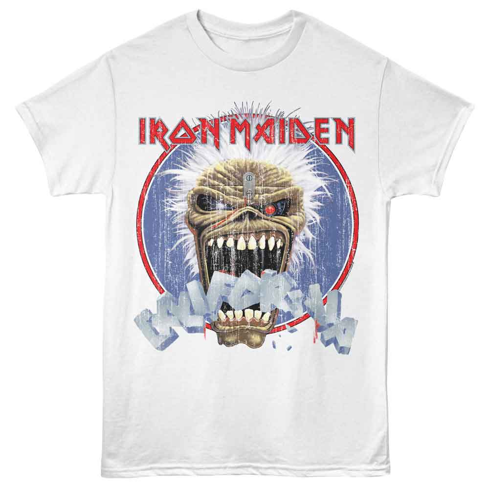IRON MAIDEN Eye-Catching T-Shirt, CALI STONE TEXT
