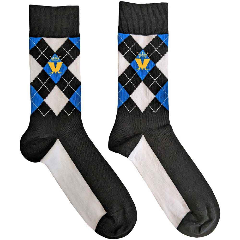 MADNESS Unisex Ankle Socks, Crown &amp; M Blue Diamond