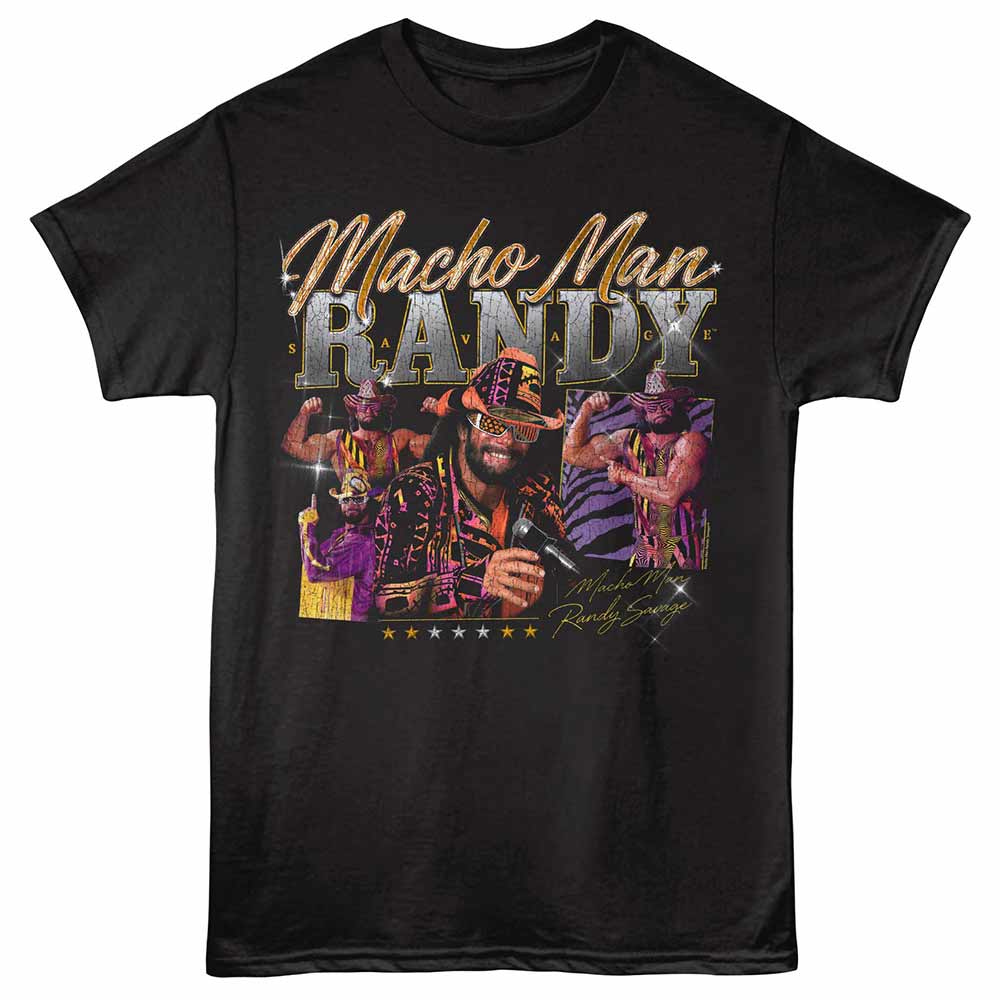 MACHO MAN Eye-Catching T-Shirt, COLLAGE