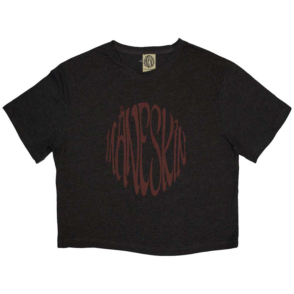 MANESKIN Attractive Crop Top, Warped Logo