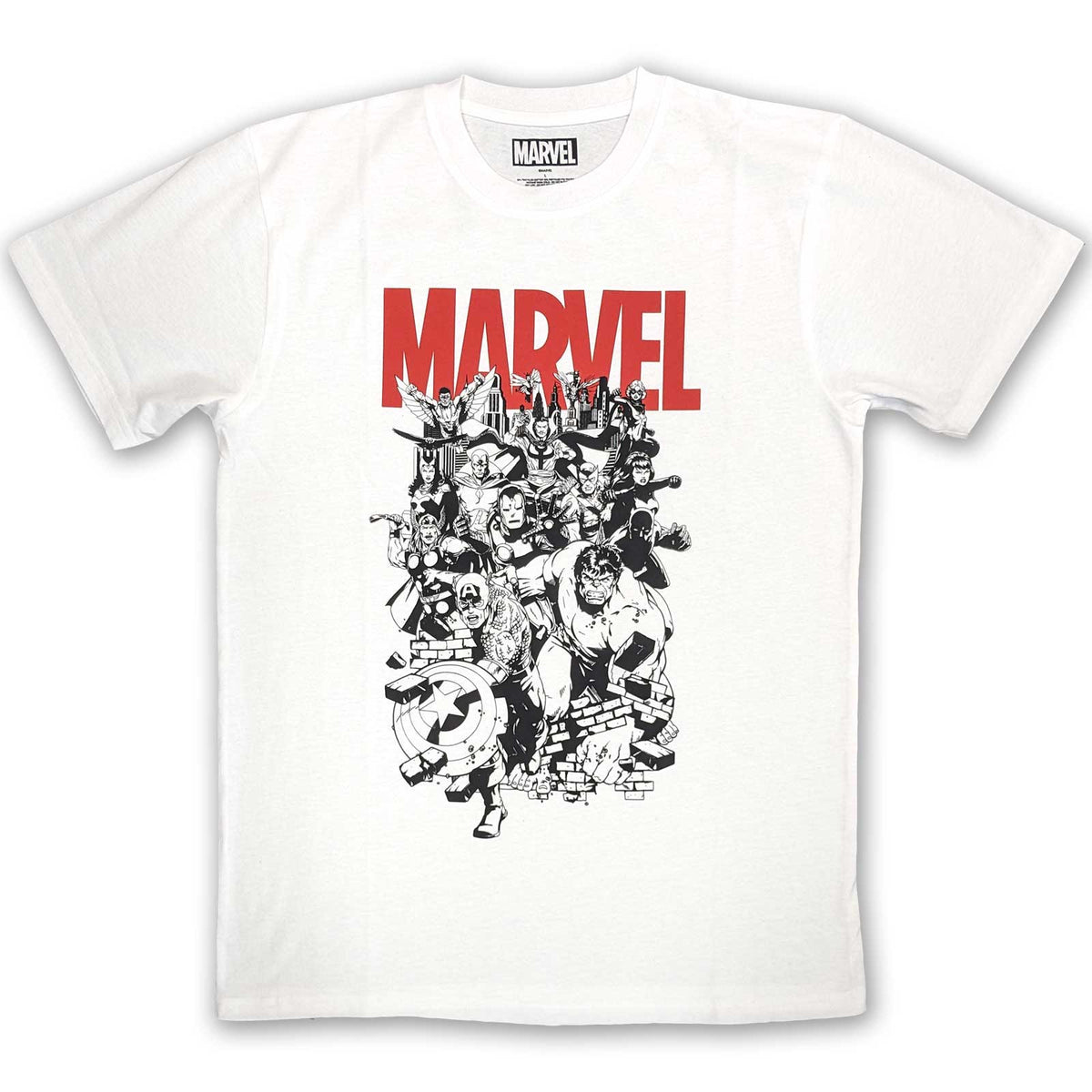 MARVEL COMICS Attractive T-shirt, Black &amp; White Characters