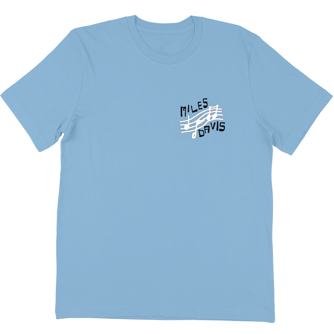 Miles Davis Music Notes T-Shirt In Light Blue