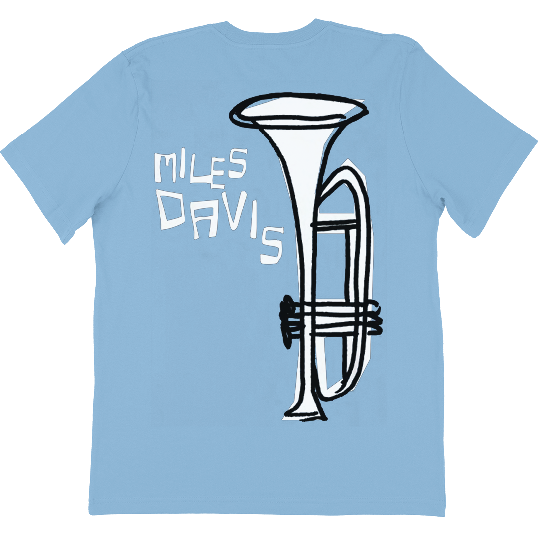 Miles Davis Music Notes T-Shirt In Light Blue