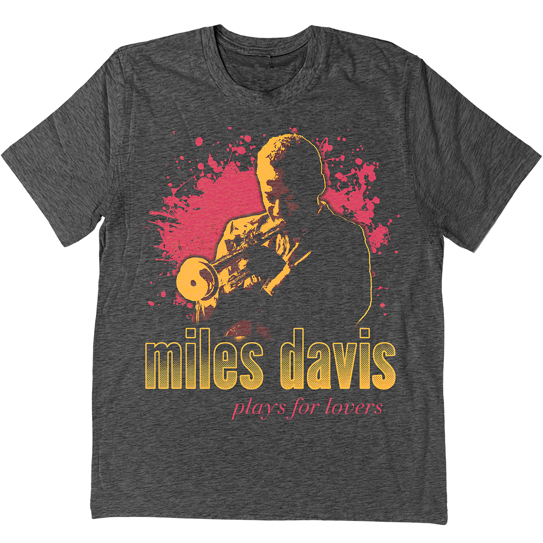 Miles Davis &quot;Plays For Lovers&quot; T-Shirt In Charcoal Grey