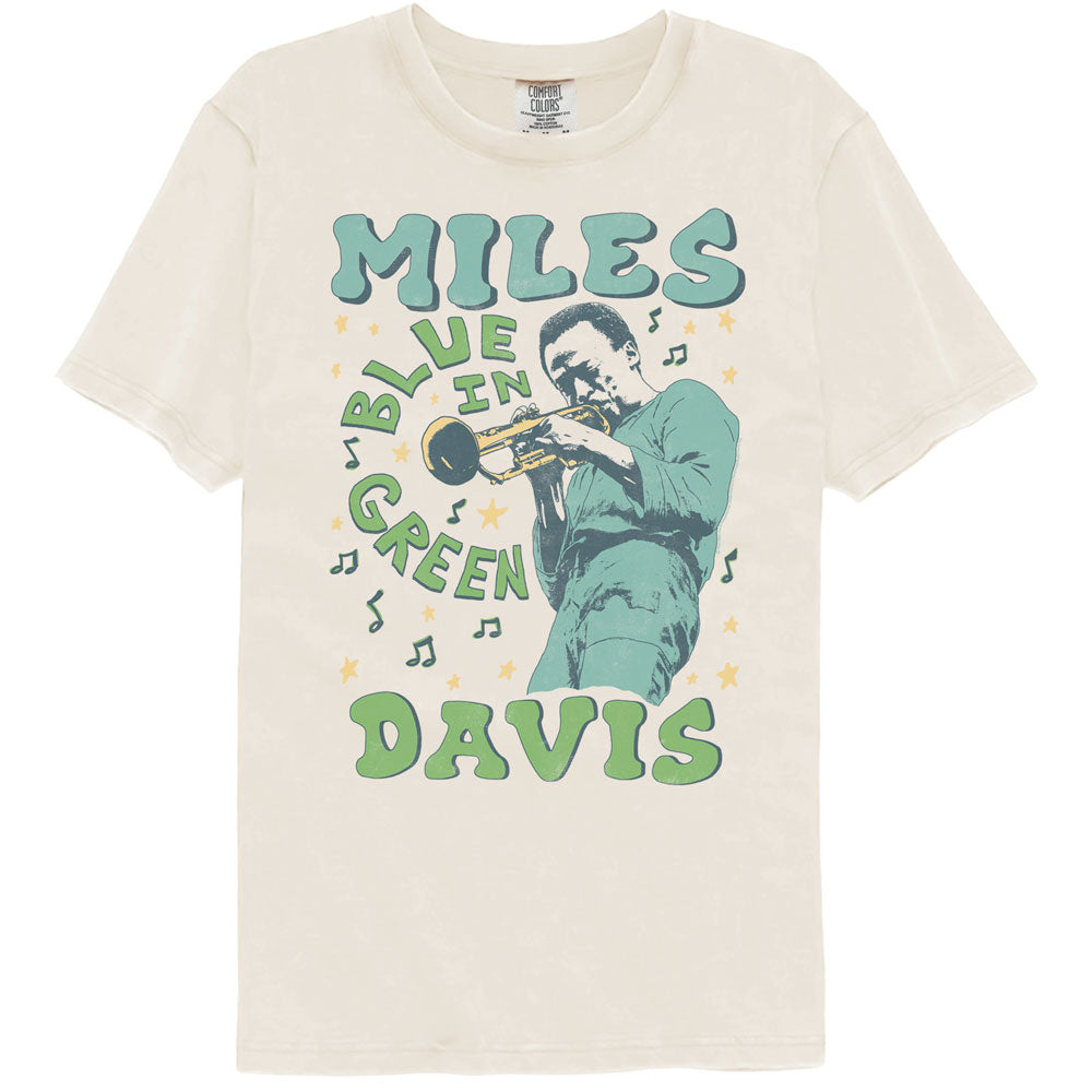 MILES DAVIS Garment Dye T-Shirt, BLUE IN GREEN